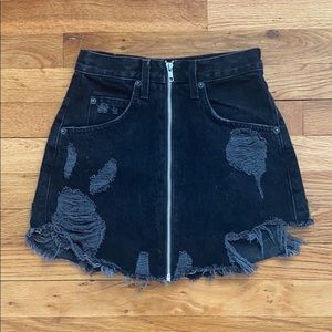Carmar Distressed Zip Up Skirt